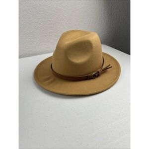 Fedora Hat Classical Wide Brim Women's Hat Khaki/Brown